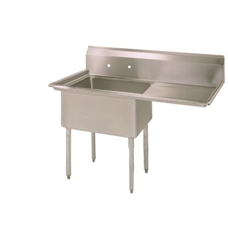 BK RESOURCES 23.8125 in W x 38.5 in L x Free Standing, Stainless Steel, One Compartment Economy Sink ES-1-18-12-18R